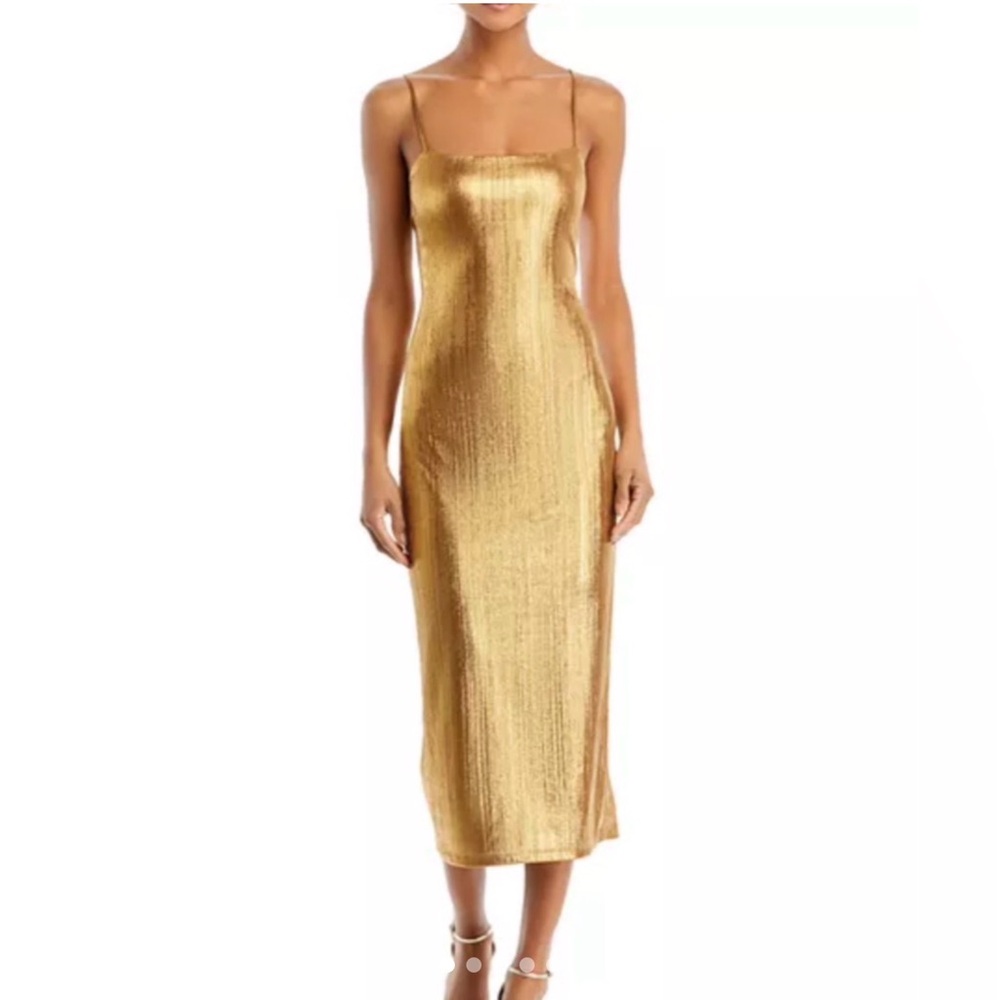 Aqua Gold Midi Dress